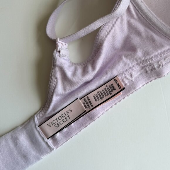 Victoria's Secret 32DD T-Shirt Push--Up, Full Coverage Bra Lavendar Pointelle - Picture 10 of 10